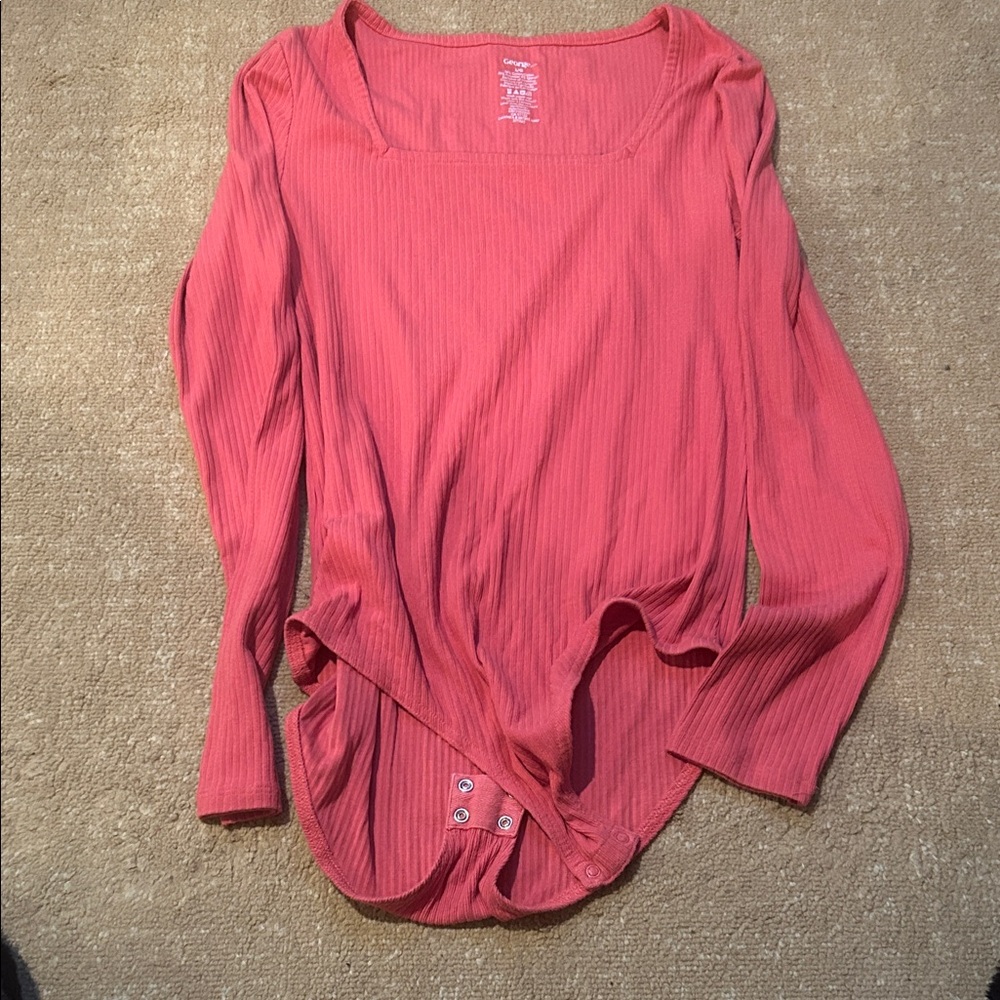 George Coral Ribbed Bodysuit